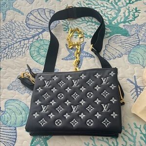 Louis Vuitton Blue and Gold Crossbody Bag